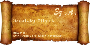 Széplaky Albert névjegykártya
